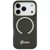 Funda Guess IML Script Metal MagSafe para Apple iPhone 17 Pro, negra