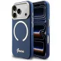 Funda Guess IML Script Metal MagSafe para iPhone 17 Pro, azul