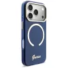 Funda Guess IML Script Metal MagSafe para iPhone 17 Pro, azul