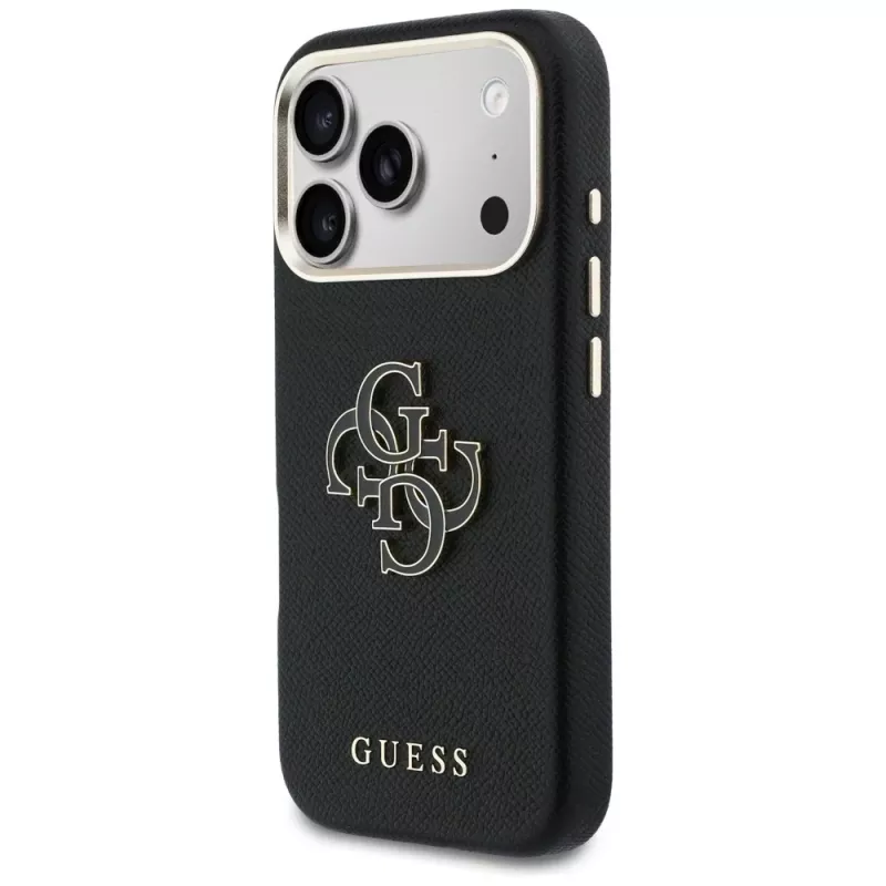Funda trasera Guess FW Resin Logo para Apple iPhone 17 Pro, negra