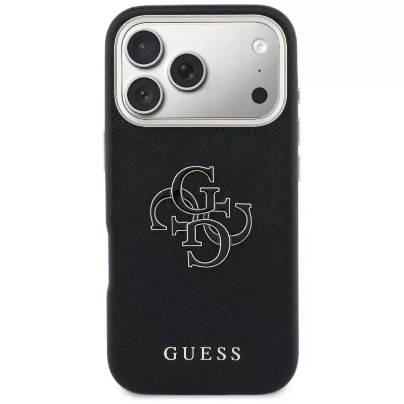 Funda trasera Guess FW Resin Logo para Apple iPhone 17 Pro, negra