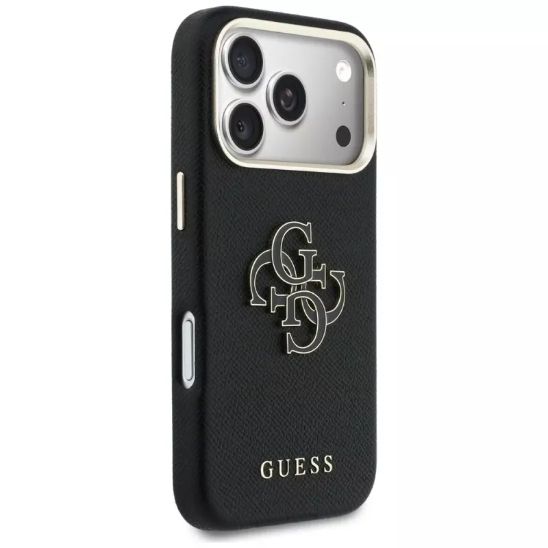 Funda trasera Guess FW Resin Logo para Apple iPhone 17 Pro, negra