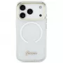 Funda Guess IML Gradient Script Metal MagSafe para iPhone Air, blanca