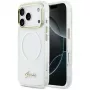 Funda Guess IML Gradient Script Metal MagSafe para Apple iPhone 17 Pro, blanca