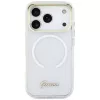 Funda Guess IML Gradient Script Metal MagSafe para Apple iPhone 17 Pro, blanca