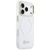Funda Guess IML Gradient Script Metal MagSafe para iPhone 17 Pro Max, blanca