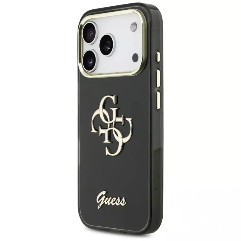 Funda Guess IML 4G Script Metal para Apple iPhone 17 Pro, negra