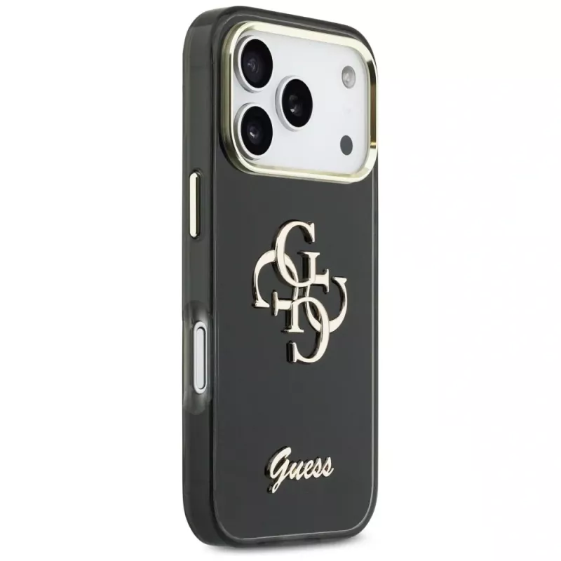 Funda Guess IML 4G Script Metal para Apple iPhone 17 Pro, negra