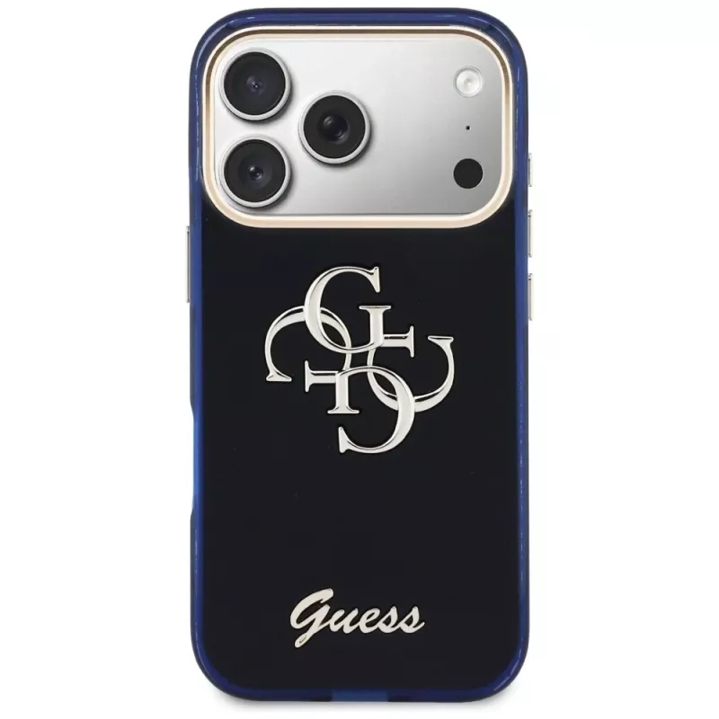Funda Guess IML 4G Script Metal para Apple iPhone 17 Pro Max, azul