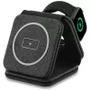 Guess 4G Wireless Charger - Base de carga inductiva MagSafe 3 en 1 para iPhone, AirPods y Apple Watch 15W (Negro)