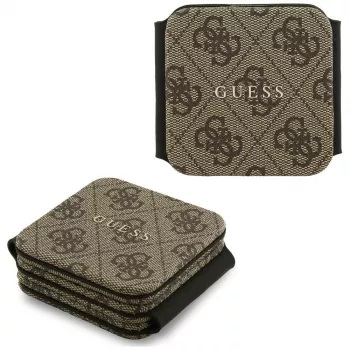 Guess 4G Wireless Charger - Base de carga MagSafe 3 en 1 para iPhone, AirPods y Apple Watch 15W (Marrón)