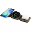 Guess 4G Wireless Charger - Base de carga MagSafe 3 en 1 para iPhone, AirPods y Apple Watch 15W (Marrón)
