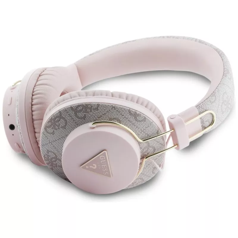Guess Triangle Logo Auriculares Bluetooth ENC Over-Ear Rosa