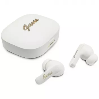 Guess Script Metal Logo Auriculares True Wireless Stereo Blanco