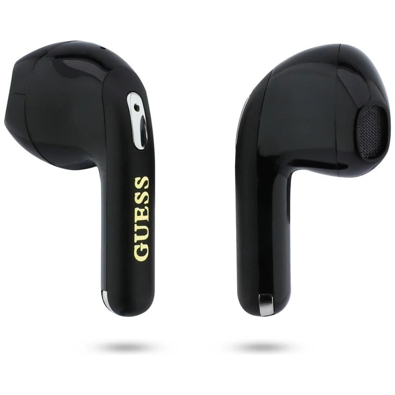 Guess Gold Line Triangle Auriculares Bluetooth TWS con estuche de carga (Negro)