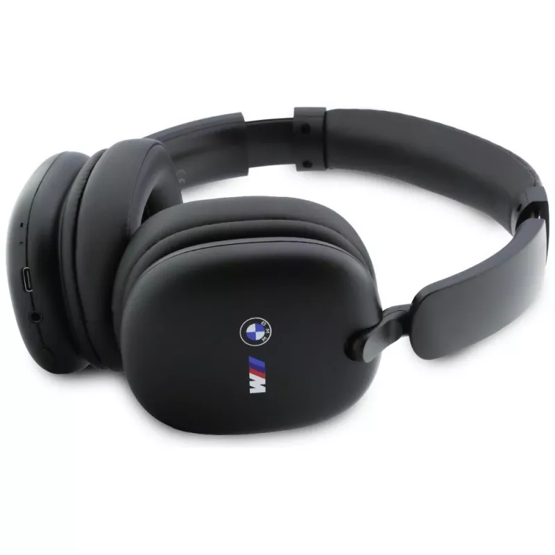 BMW Auriculares Bluetooth Over-Ear con logotipos impresos, Negro