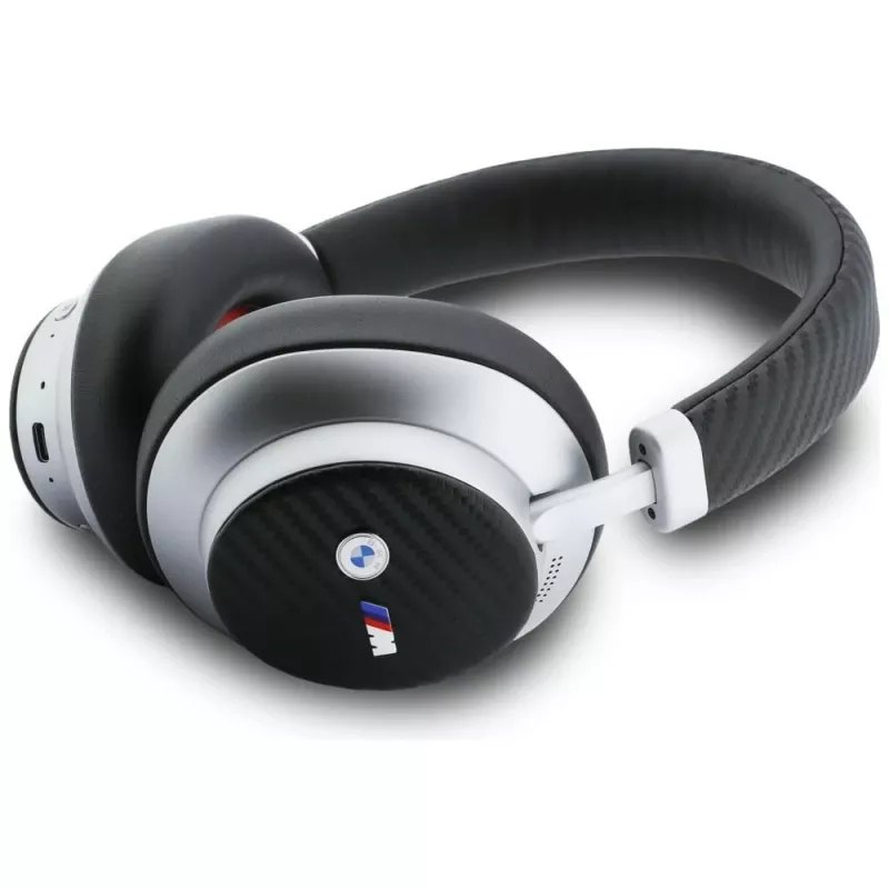 BMW M Carbon Metal Logo Auriculares Bluetooth ENC Over-Ear Plata
