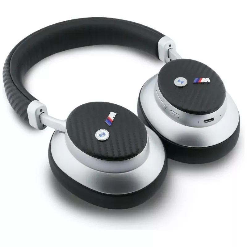 BMW M Carbon Metal Logo Auriculares Bluetooth ENC Over-Ear Plata