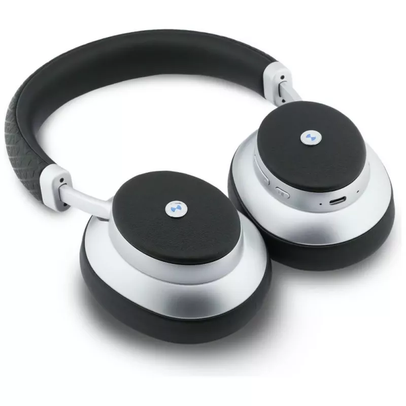 BMW Metal Logo MK Auriculares Bluetooth ENC Over-Ear Plata