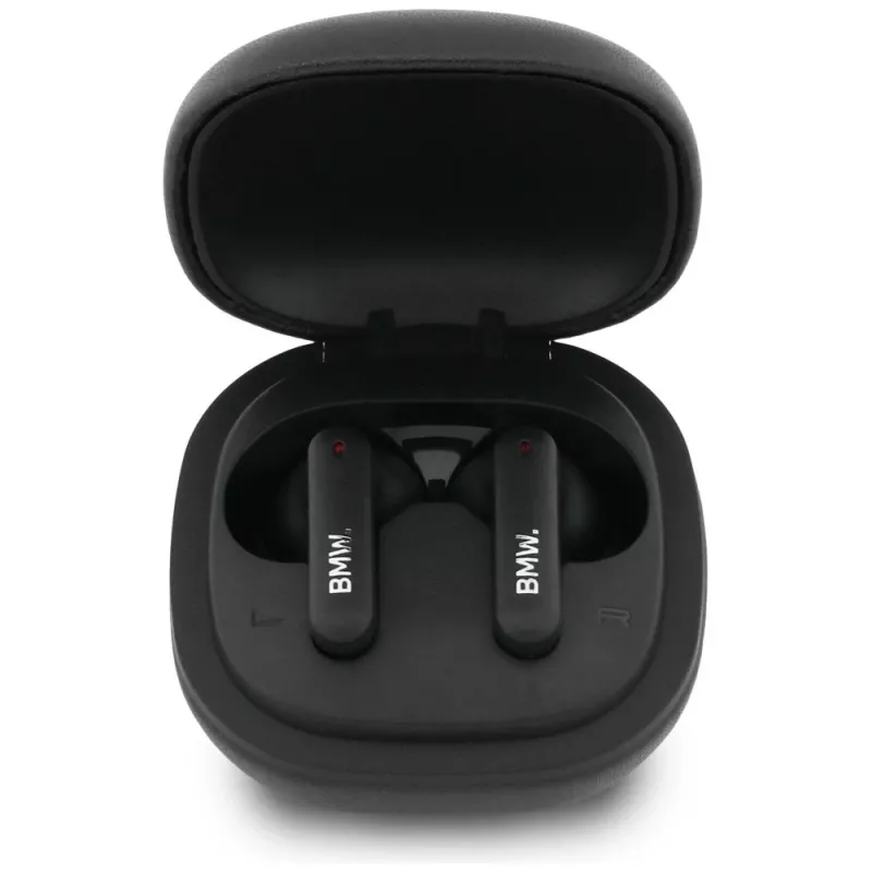 BMW LeatherMetal Logo Auriculares TWS Bluetooth 5.3 ENC Negro