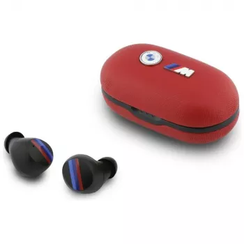 BMW M Metal Logo Auriculares TWS Bluetooth con ENC, Rojo