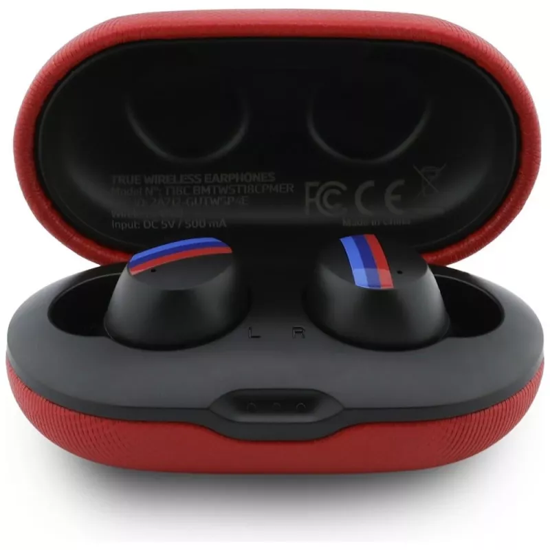 BMW M Metal Logo Auriculares TWS Bluetooth con ENC, Rojo
