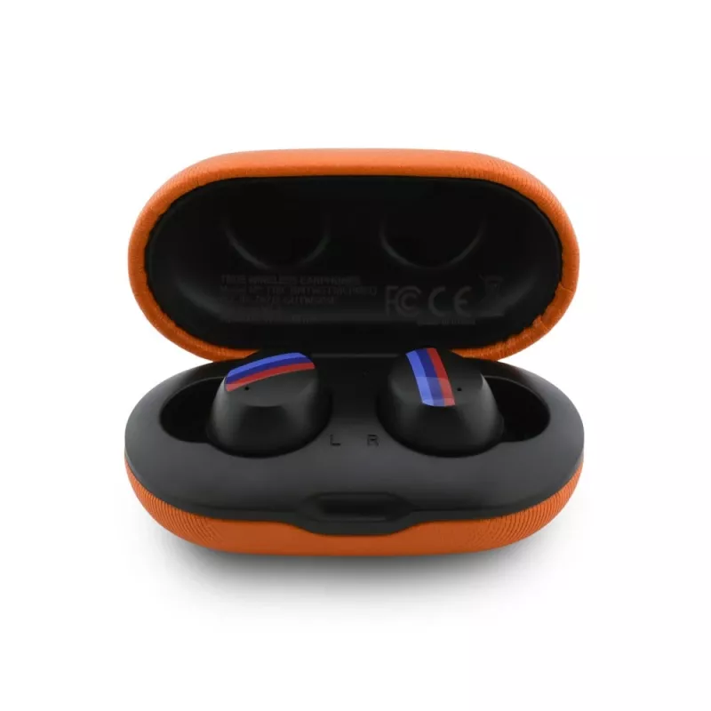 BMW M Metal Logo Auriculares TWS Bluetooth 5.3 con ENC - Naranja