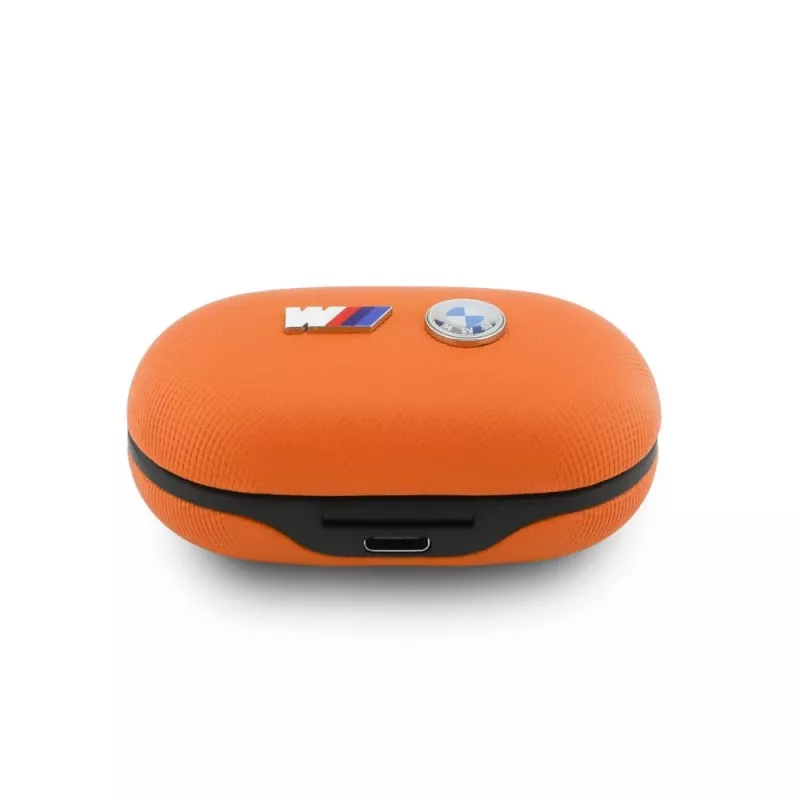 BMW M Metal Logo Auriculares TWS Bluetooth 5.3 con ENC - Naranja
