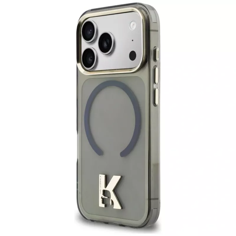 KARL LAGERFELD IML K Head Logo Funda MagSafe para iPhone 17 Pro, Negro