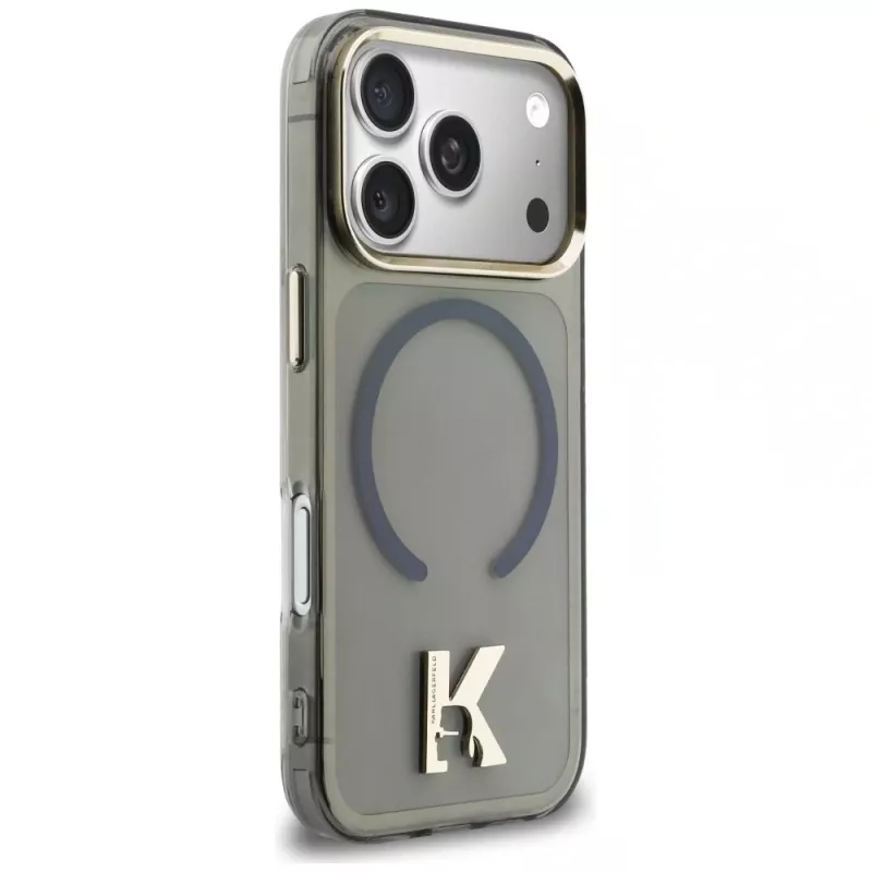 KARL LAGERFELD IML K Head Logo Funda MagSafe para iPhone 17 Pro, Negro