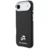 Funda Karl Lagerfeld Karl & Choupette Head Pins Saffiano MagSafe para iPhone Air, negro