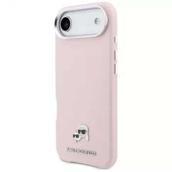 KARL LAGERFELD Karl & Choupette Head Pins Saffiano Funda MagSafe para Apple iPhone Air, Rosa