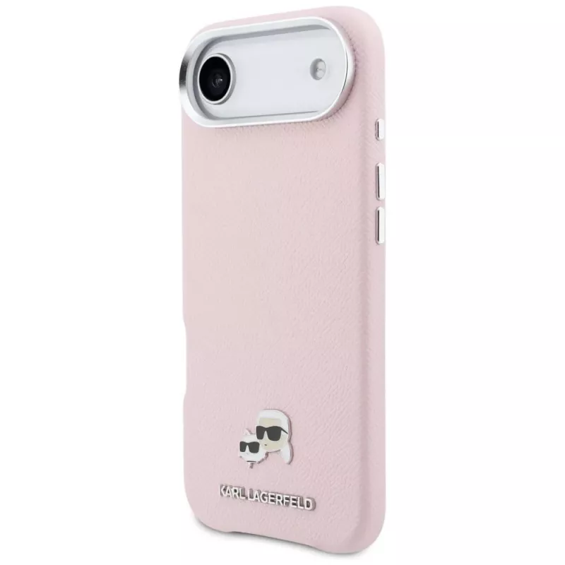 KARL LAGERFELD Karl & Choupette Head Pins Saffiano Funda MagSafe para Apple iPhone Air, Rosa