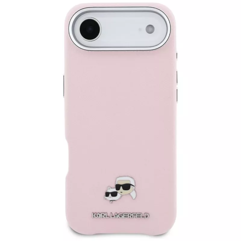 KARL LAGERFELD Karl & Choupette Head Pins Saffiano Funda MagSafe para Apple iPhone Air, Rosa