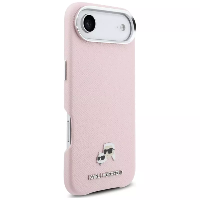 KARL LAGERFELD Karl & Choupette Head Pins Saffiano Funda MagSafe para Apple iPhone Air, Rosa