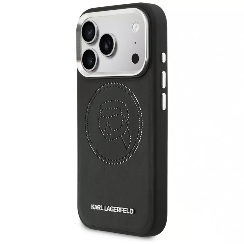 KARL LAGERFELD K Head Point Logo Funda MagSafe para Apple iPhone 17 Pro, Negro