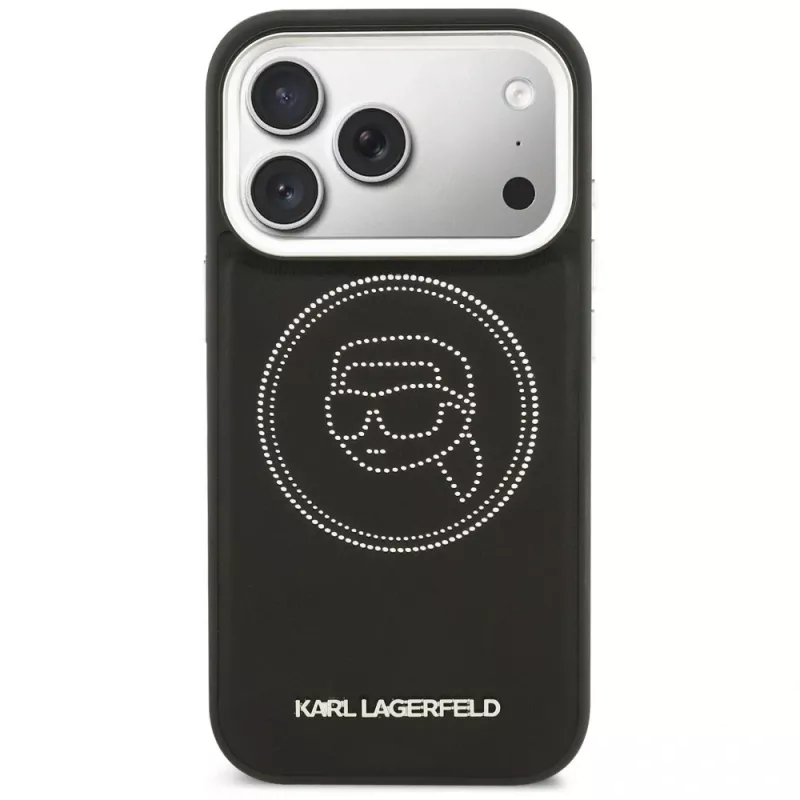 KARL LAGERFELD K Head Point Logo Funda MagSafe para Apple iPhone 17 Pro, Negro