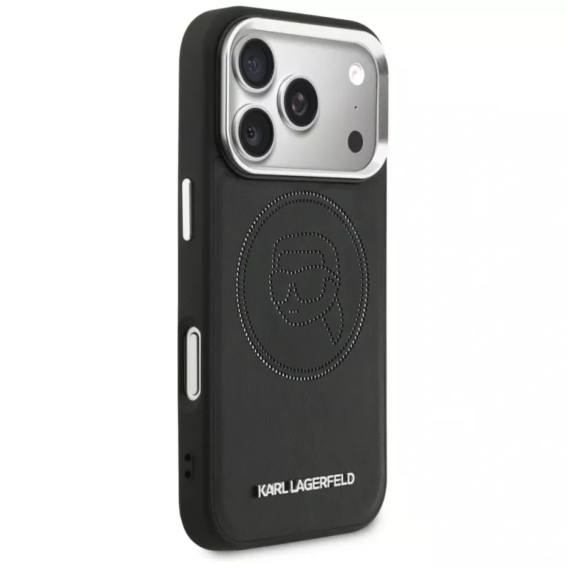 KARL LAGERFELD K Head Point Logo Funda MagSafe para Apple iPhone 17 Pro, Negro