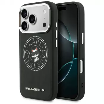 Karl Lagerfeld Point & Choupette Sketch Funda MagSafe para iPhone 17 Pro, negra