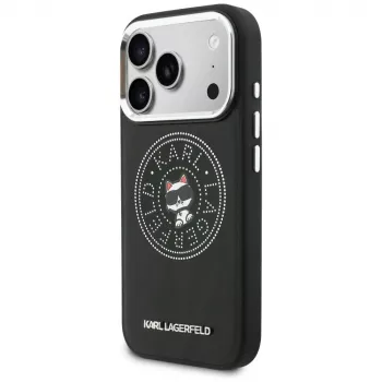 Karl Lagerfeld Point & Choupette Sketch Funda MagSafe para iPhone 17 Pro, negra