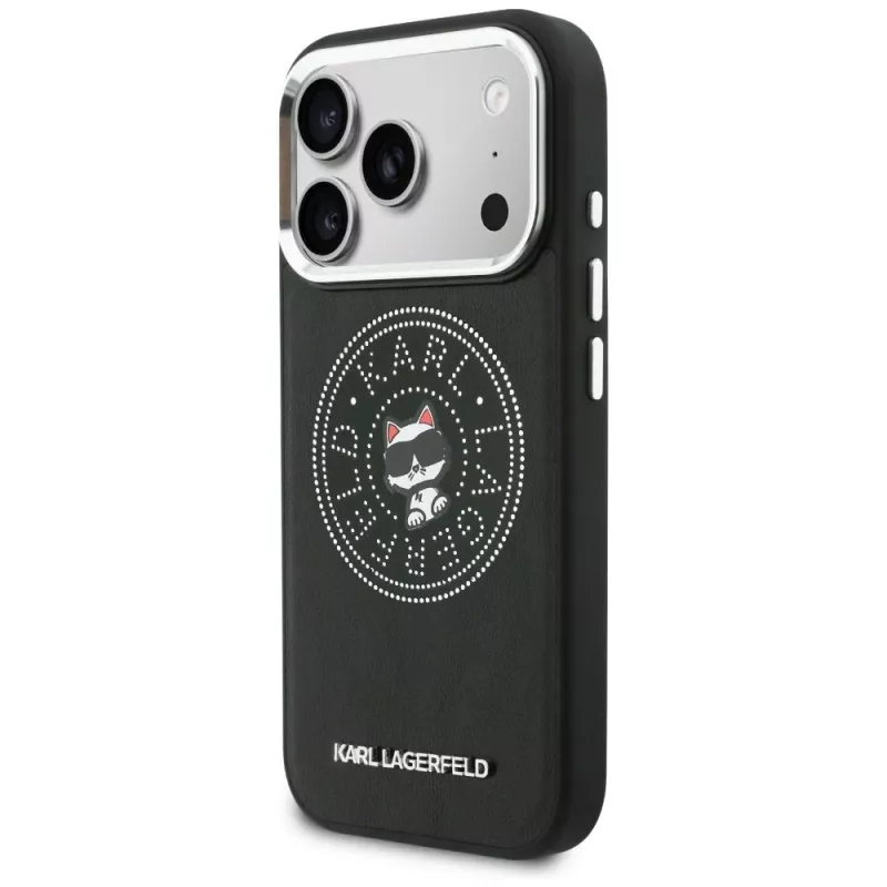 Karl Lagerfeld Point & Choupette Sketch Funda MagSafe para iPhone 17 Pro, negra