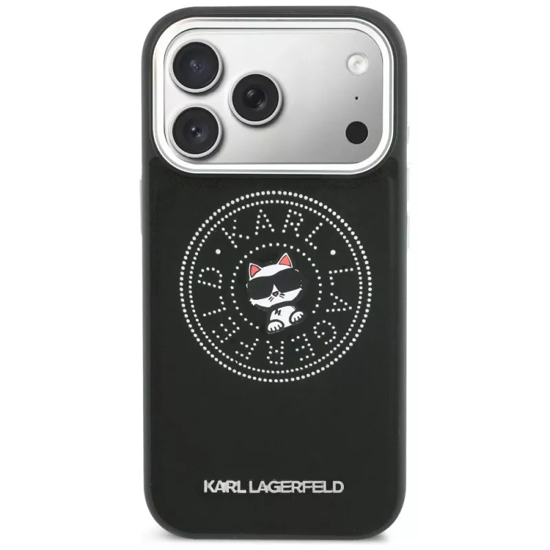 KARL LAGERFELD Point & Choupette Sketch Funda MagSafe para iPhone 17 Pro Max, negra