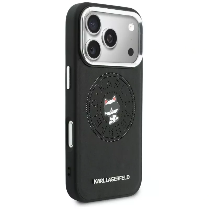 KARL LAGERFELD Point & Choupette Sketch Funda MagSafe para iPhone 17 Pro Max, negra