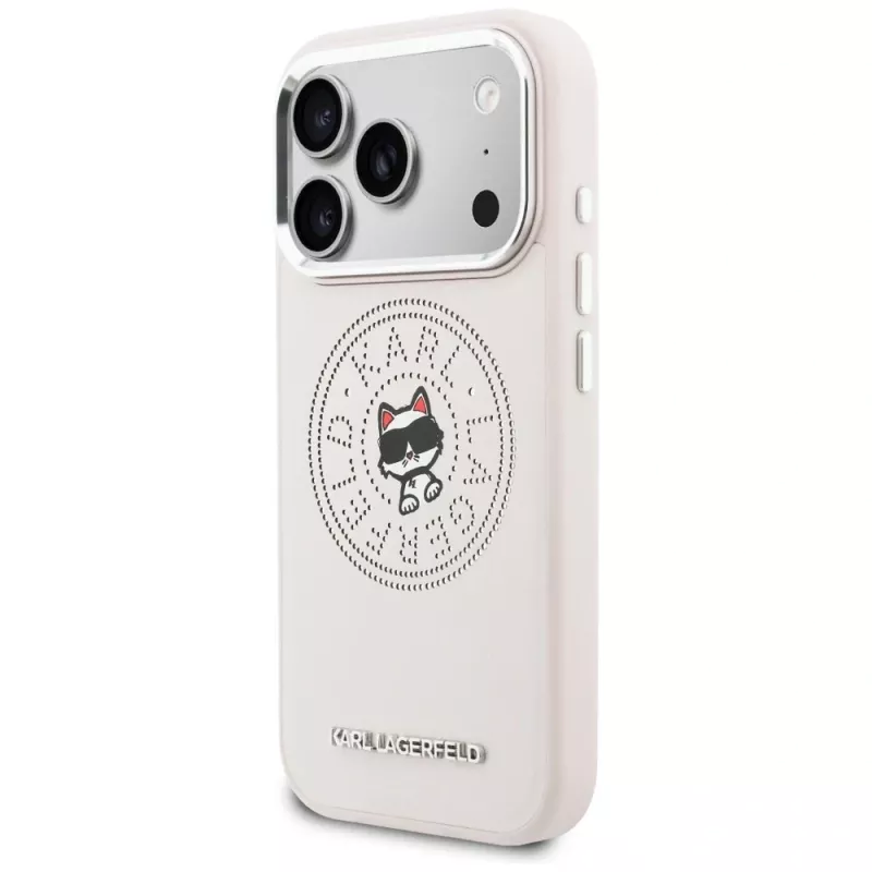 Karl Lagerfeld Point & Choupette Sketch Funda MagSafe para Apple iPhone 17 Pro, rosa