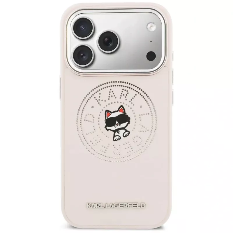 Karl Lagerfeld Point & Choupette Sketch Funda MagSafe para Apple iPhone 17 Pro, rosa