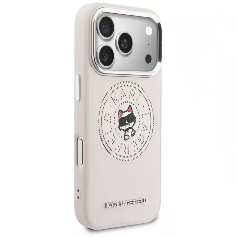Karl Lagerfeld Point & Choupette Sketch Funda MagSafe para iPhone 17 Pro Max, rosa