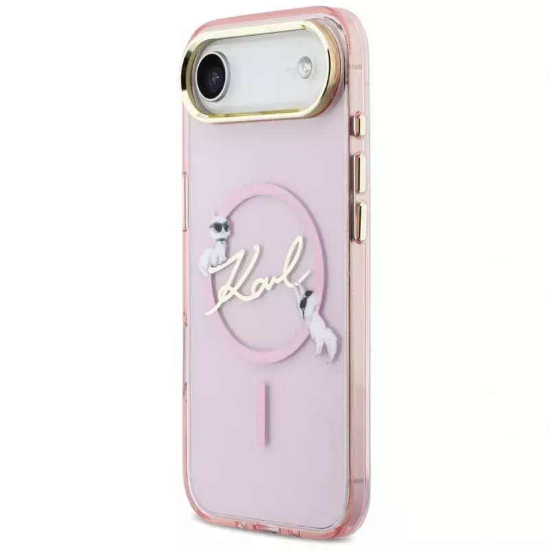 KARL LAGERFELD IML Choupettes KarlScript Logo Funda MagSafe para iPhone Air, rosa