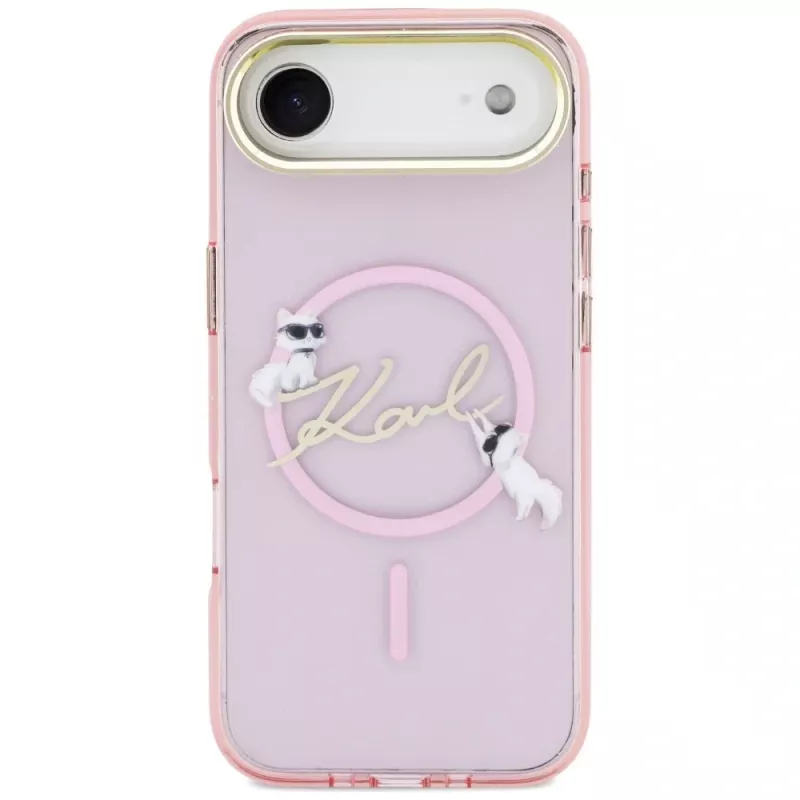 KARL LAGERFELD IML Choupettes KarlScript Logo Funda MagSafe para iPhone Air, rosa