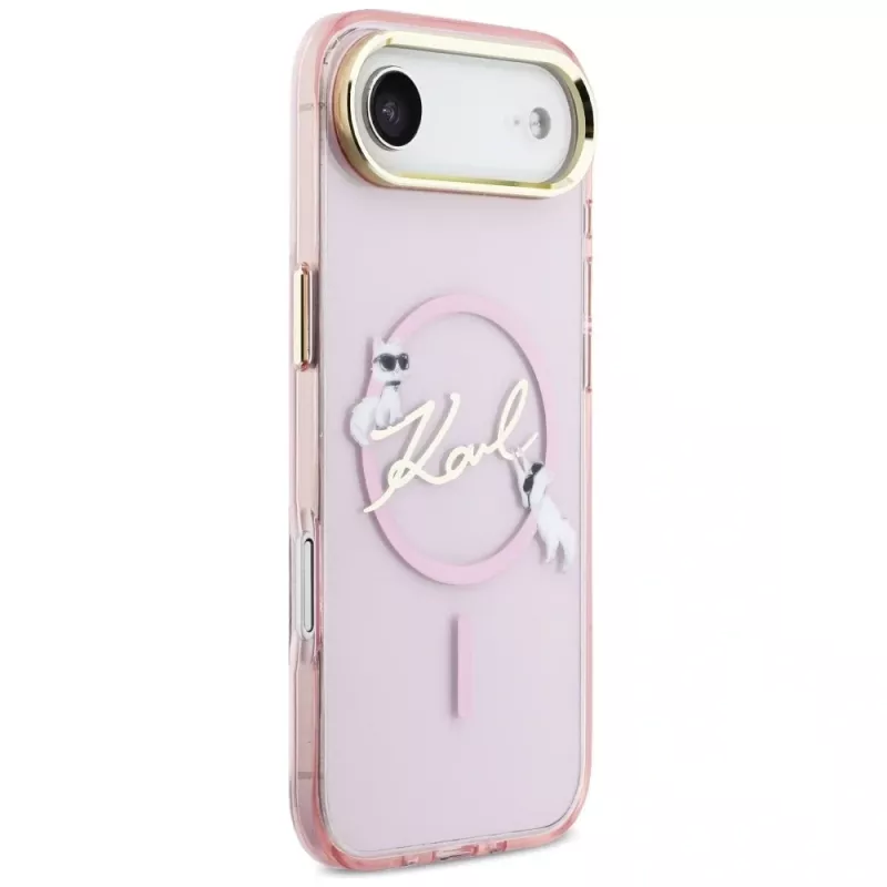 KARL LAGERFELD IML Choupettes KarlScript Logo Funda MagSafe para iPhone Air, rosa