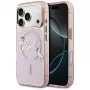 Karl Lagerfeld IML Choupettes KarlScript Logo Funda MagSafe para Apple iPhone 17 Pro, rosa